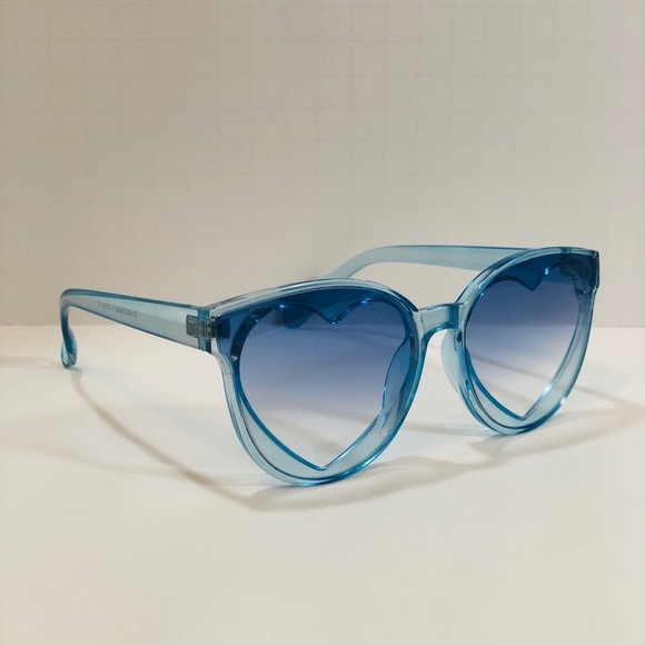 Blue Acrylic Heart Sunglasses - Picture 2 of 4